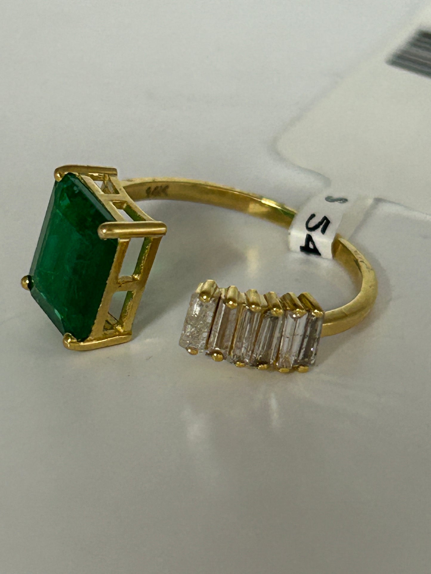 Emerald 14k Solid Gold Diamond Rings.Genuine handmade pave diamond Rings.