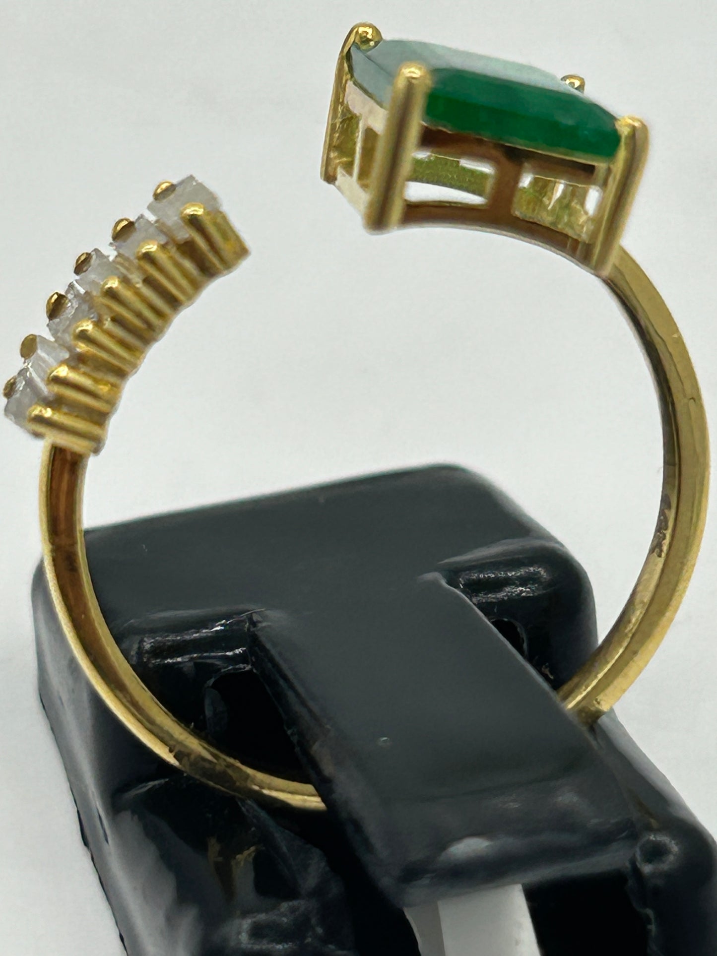 Emerald 14k Solid Gold Diamond Rings.Genuine handmade pave diamond Rings.