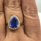 Tanzanite 14k Solid Gold Diamond Rings.Genuine handmade pave diamond Rings.