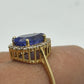 Tanzanite 14k Solid Gold Diamond Rings.Genuine handmade pave diamond Rings.