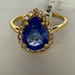 Tanzanite 14k Solid Gold Diamond Rings.Genuine handmade pave diamond Rings.