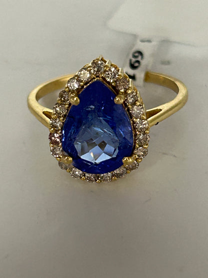 Tanzanite 14k Solid Gold Diamond Rings..