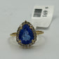 Tanzanite 14k Solid Gold Diamond Rings.Genuine handmade pave diamond Rings.