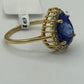 Tanzanite 14k Solid Gold Diamond Rings.Genuine handmade pave diamond Rings.