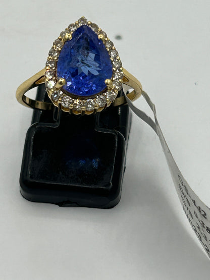 Tanzanite 14k Solid Gold Diamond Rings..