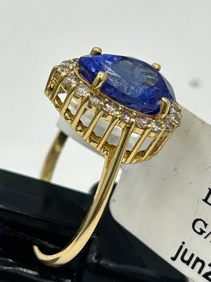 Tanzanite 14k Solid Gold Diamond Rings..