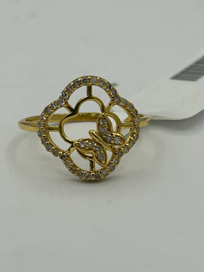 Butterfly 14k Solid Gold Diamond Rings.Genuine handmade pave diamond Rings.