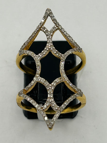 14k Solid Gold Diamond Rings.Genuine handmade pave diamond Rings.