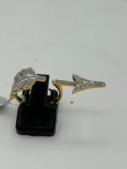 14k Solid Gold Arrow Diamond Rings 0.72 "(10 x 35 mm)