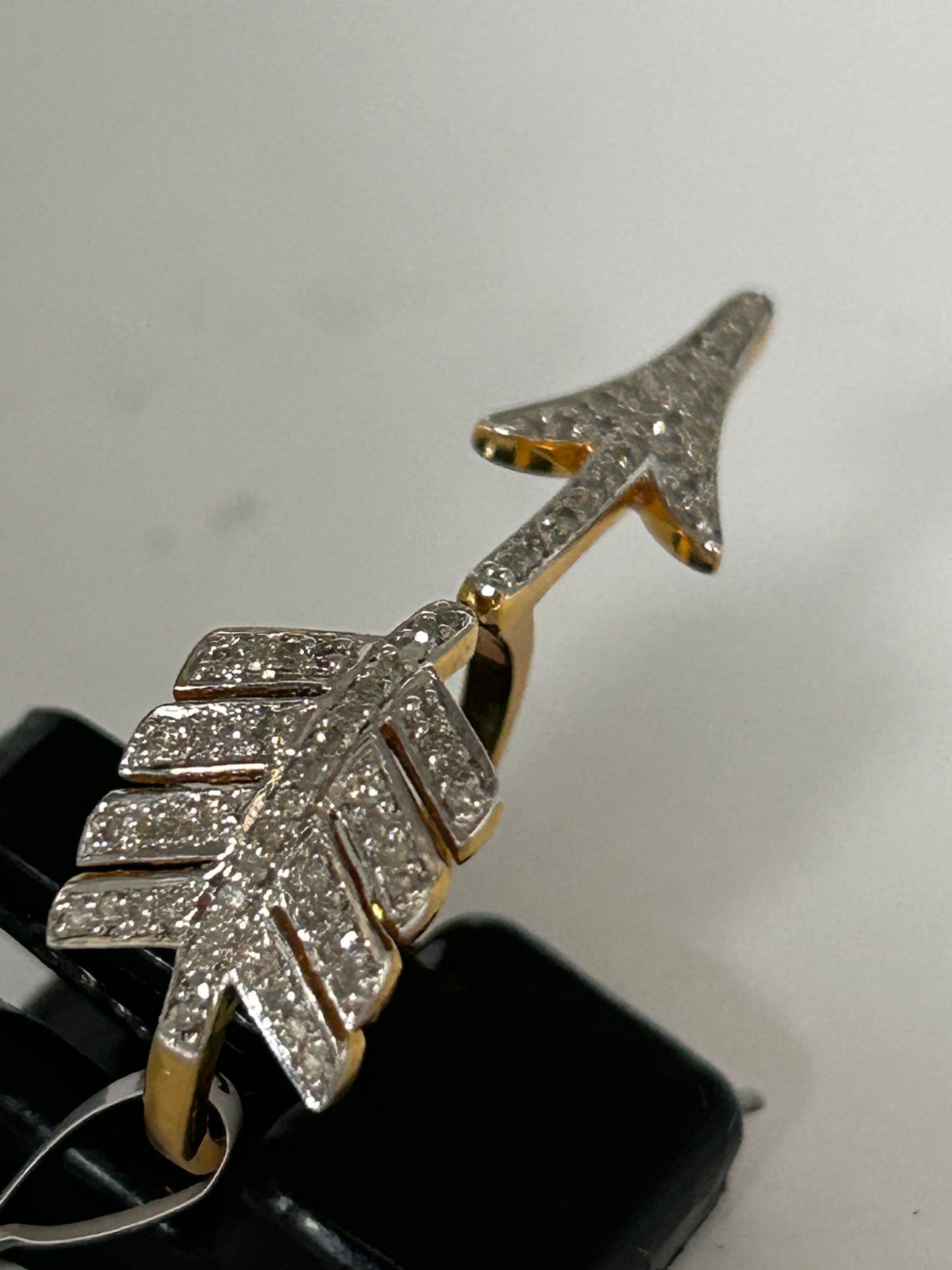 14k Solid Gold Arrow Diamond Rings 0.72 "(10 x 35 mm)