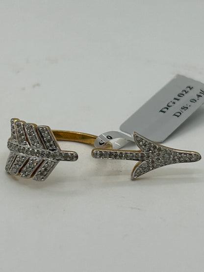 14k Solid Gold Arrow Diamond Rings 0.72 "(10 x 35 mm)