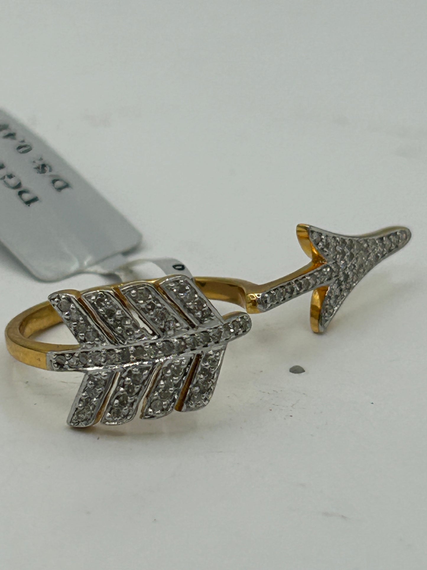 14k Solid Gold Arrow Diamond Rings 0.72 "(10 x 35 mm)