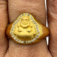 Laughing Buddha 14k Solid Gold Diamond Rings.Genuine handmade pave diamond Rings.