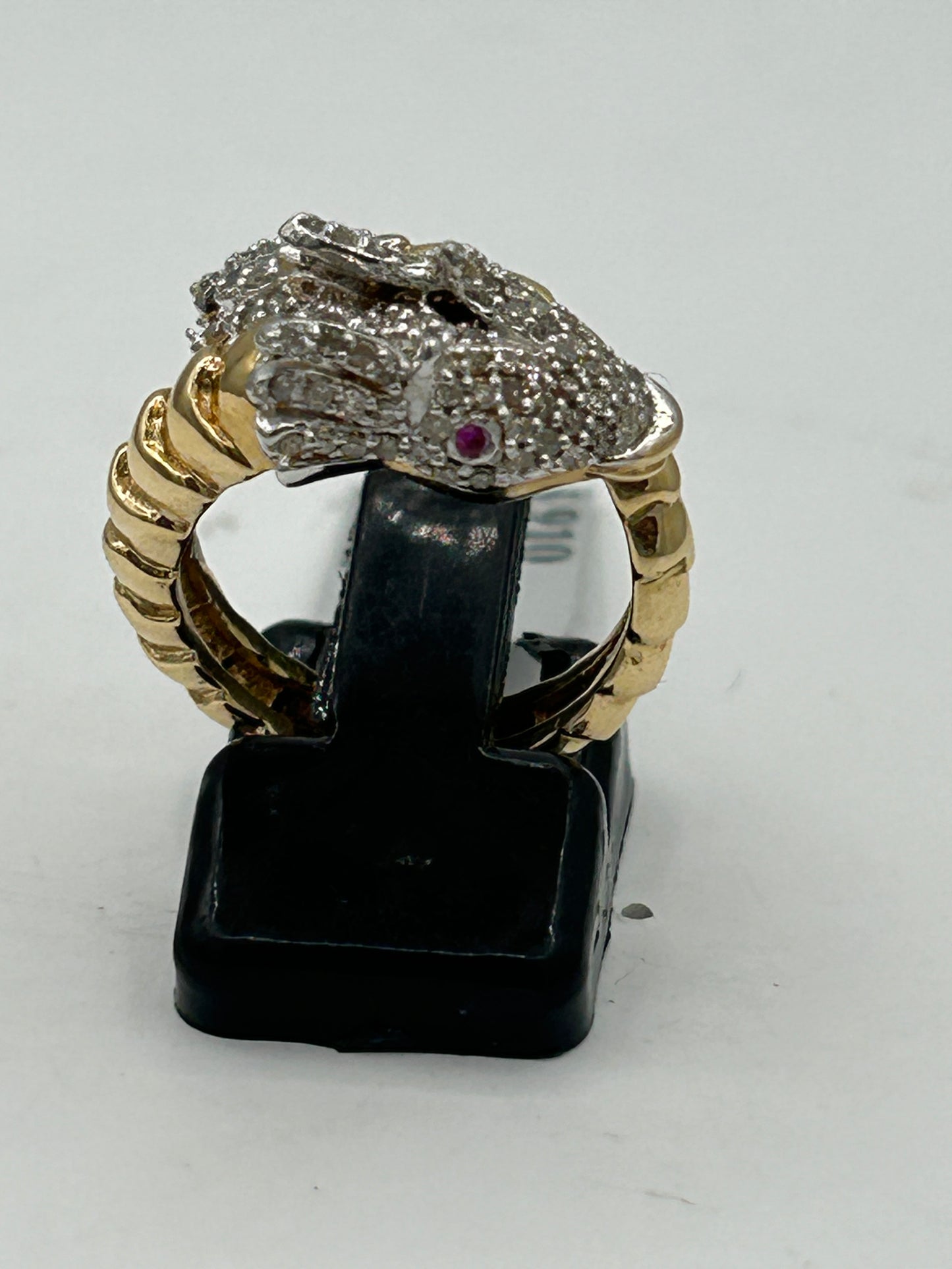 14k Solid Gold Dragon Diamond Rings.  Approx Size 0.80 "(20 x 20 mm)