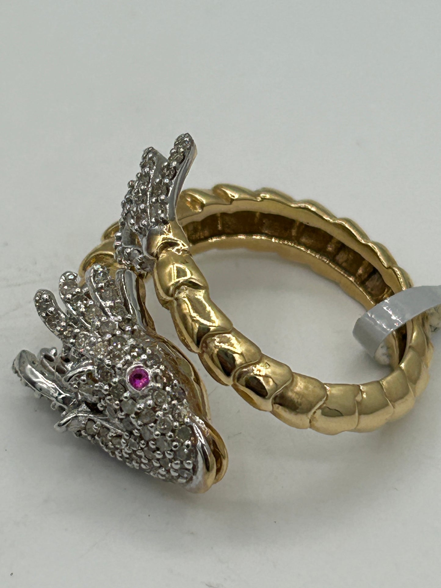 14k Solid Gold Dragon Diamond Rings.  Approx Size 0.80 "(20 x 20 mm)