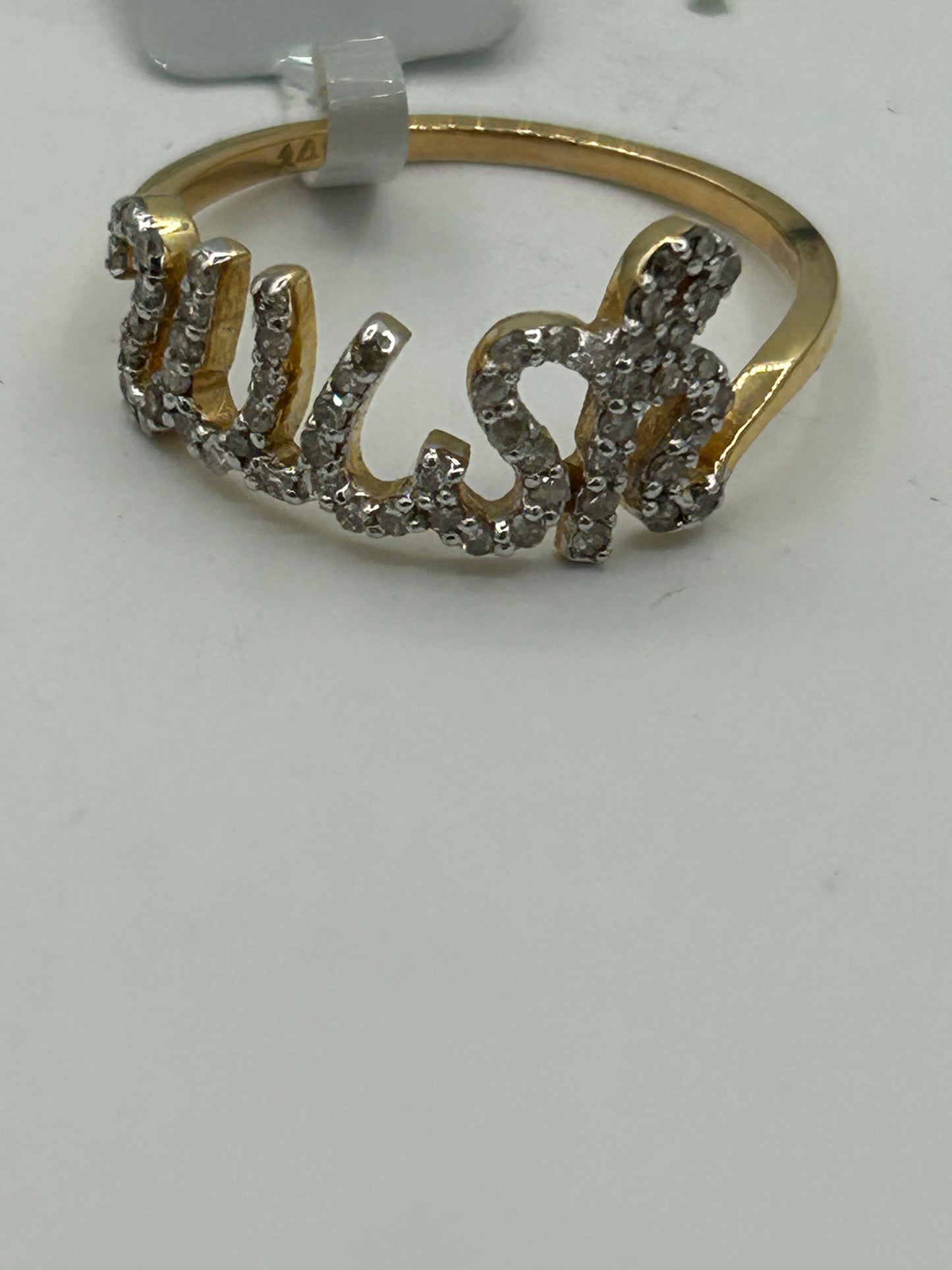 14k Solid Gold Wish Diamond Rings. Genuine handmade pave diamond Rings. Approx Size 0.72 "(6 x 18 mm)