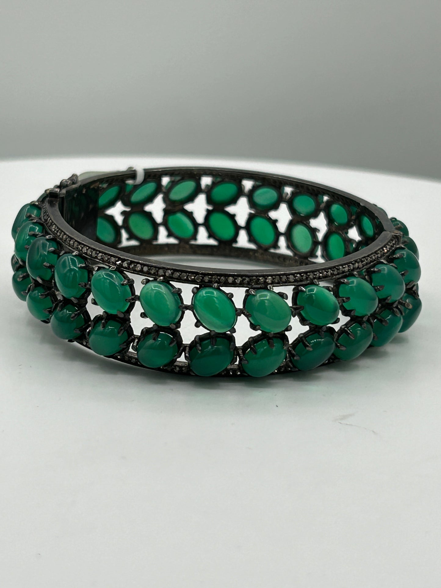 Green Onex Diamond Bangle