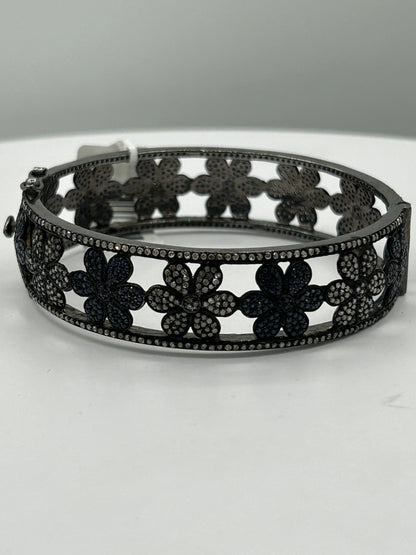 Blue Sapphire Diamond Bangle