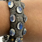 Rainbow Moonstone Diamond Bangle