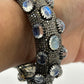 Rainbow Moonstone Diamond Bangle