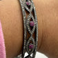 Ruby Evil Eye  Diamond Bangle