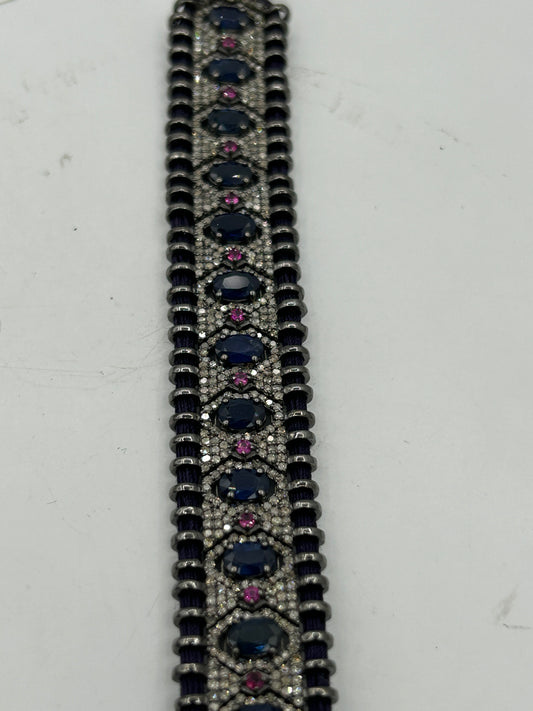 Ruby Sapphire and Diamond Bracelet