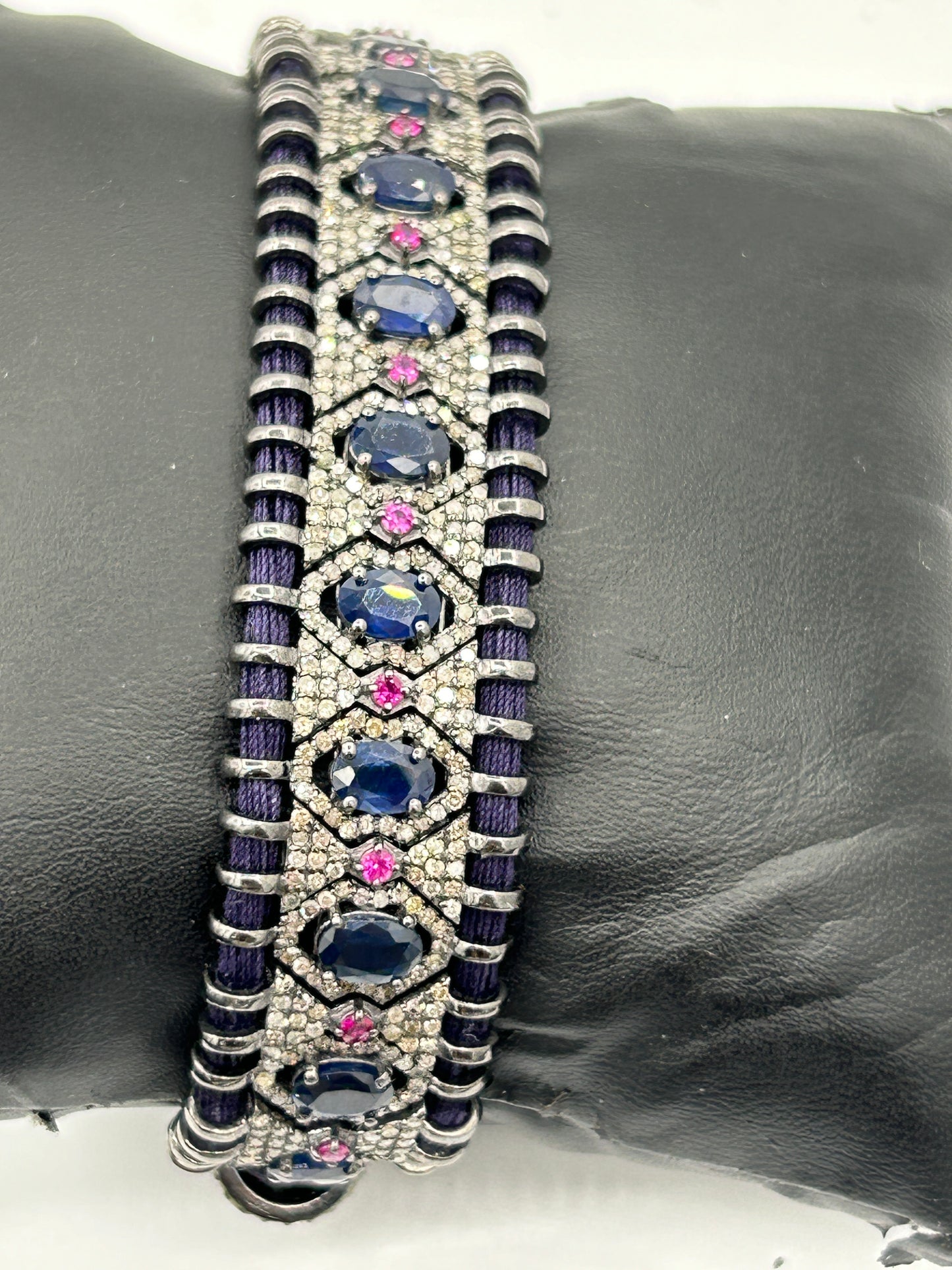 Ruby Sapphire and Diamond Bracelet