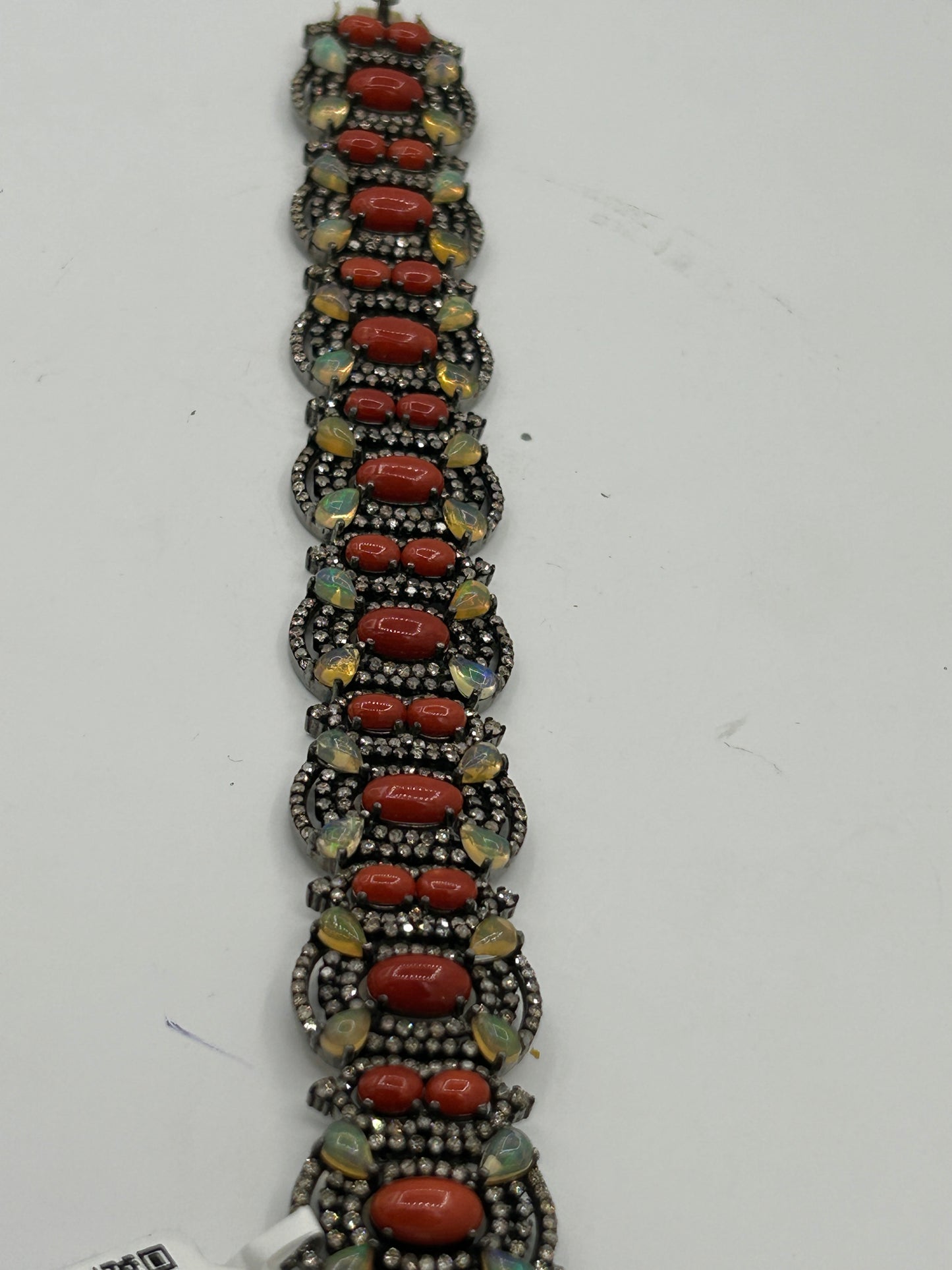 Coral Natural and Opal with Diamond Bracelet
