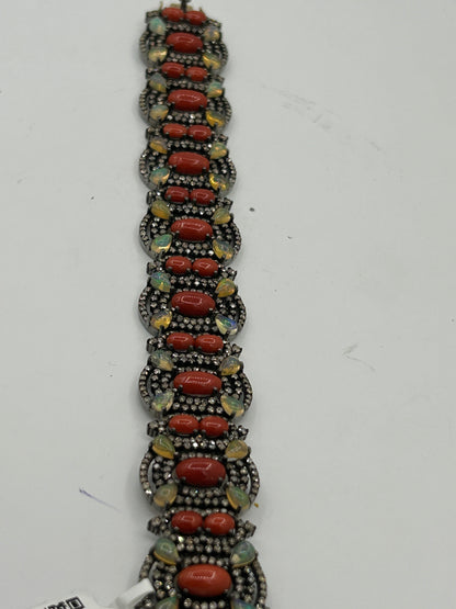 Coral Natural and Opal with Diamond Bracelet