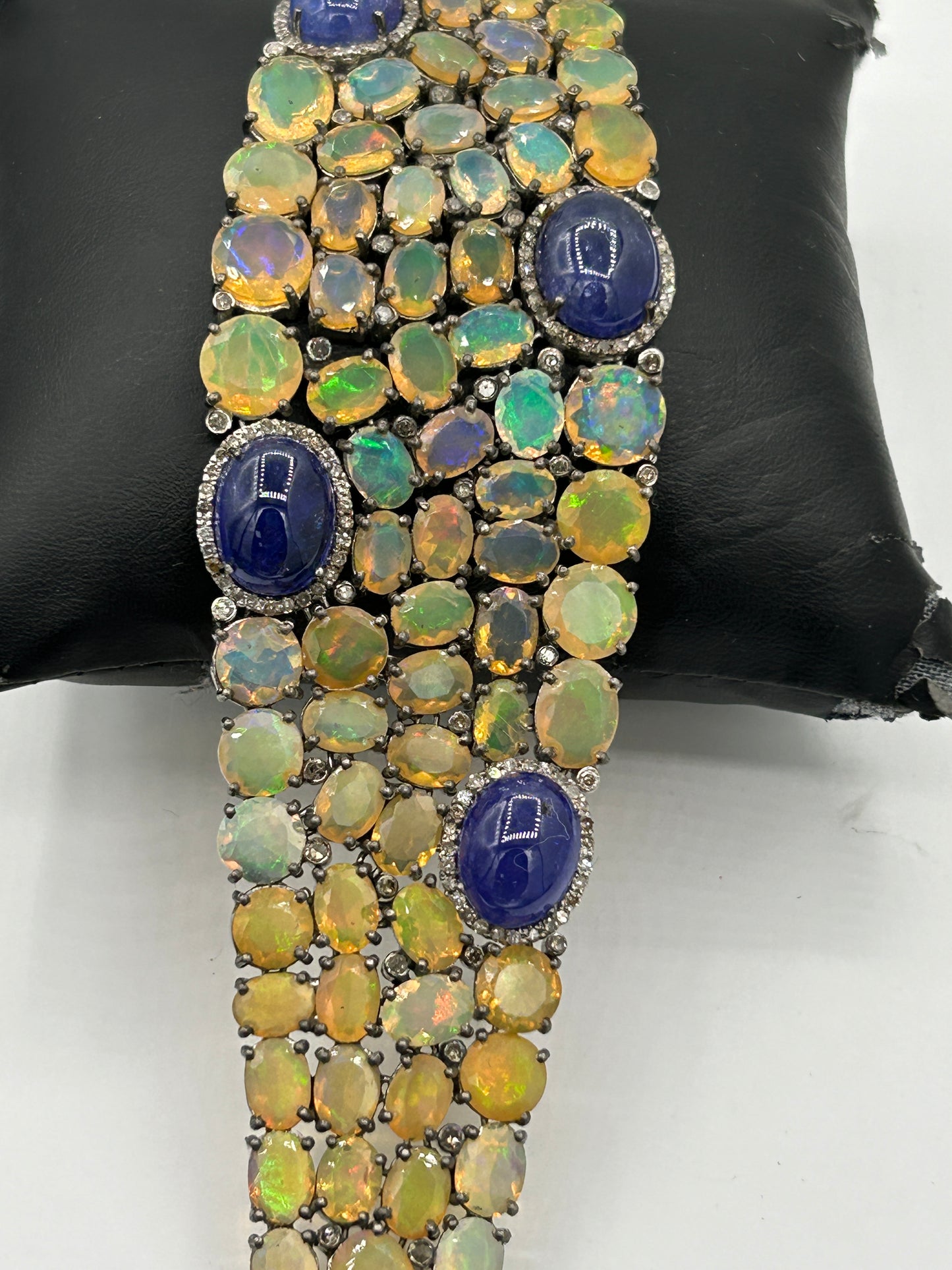 Opal Tanzanite Diamond Designer Bracelet