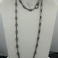 Sterling Silver Link Necklace with Diamonds