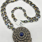 Tanzanite Sapphire and Opal Long Necklace with Diamonds