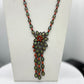 Natural Coral and Opal Long Necklace with Diamonds