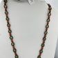 Natural Coral and Opal Long Necklace with Diamonds