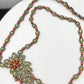 Natural Coral and Opal Long Necklace with Diamonds