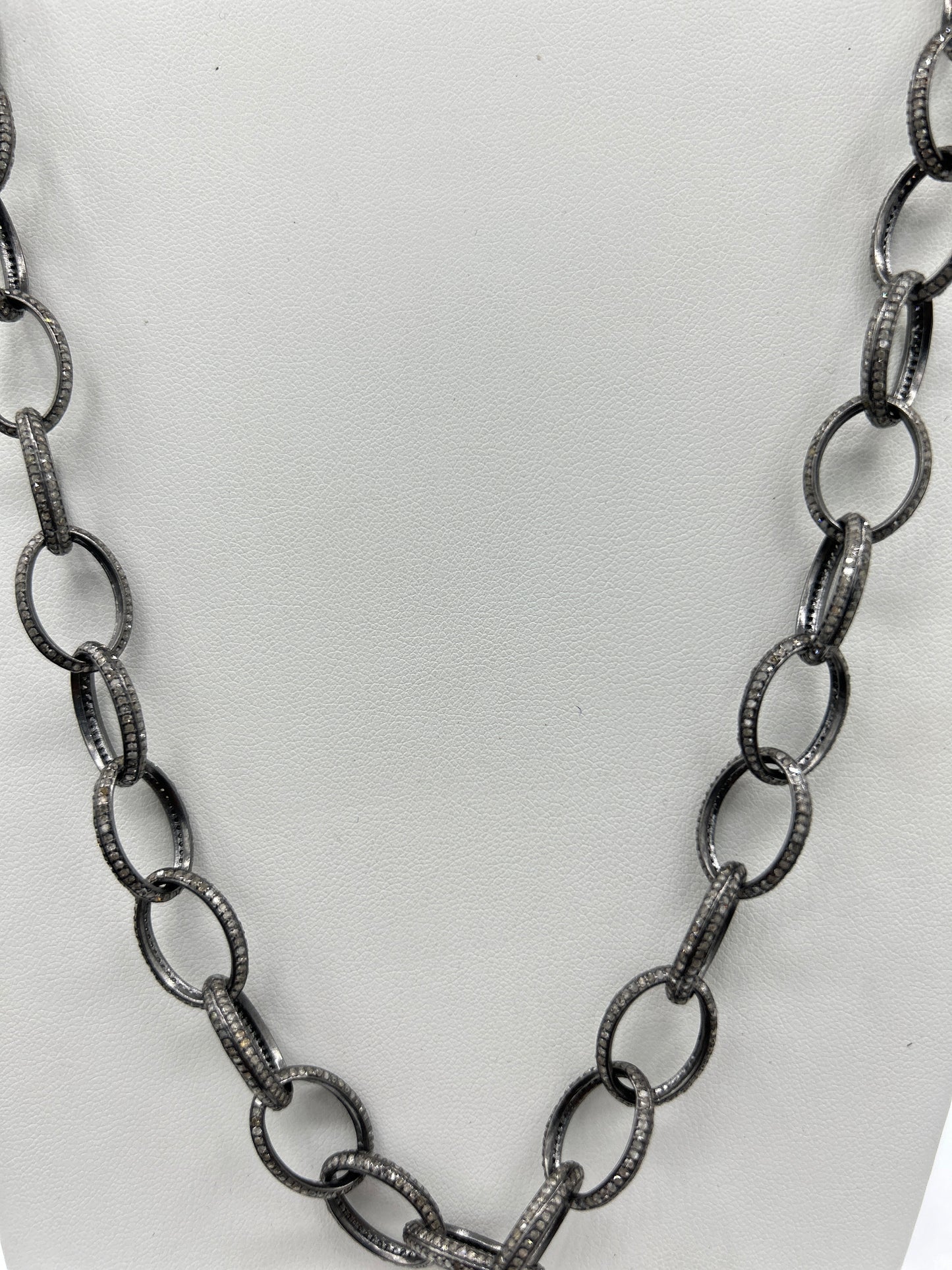 Oval Diamond Link Chain Necklace
