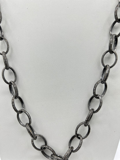 Oval Diamond Link Chain Necklace