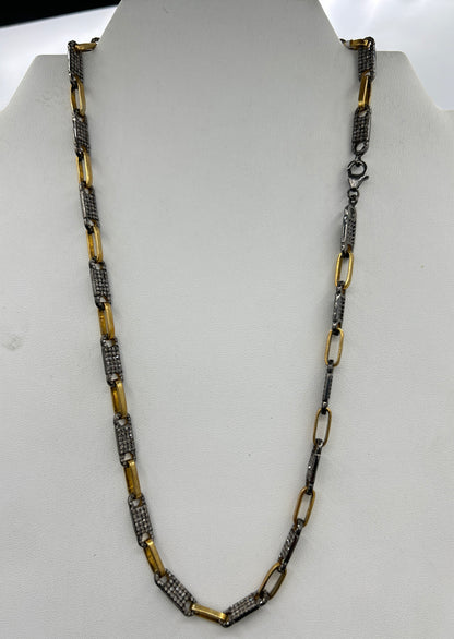 TwoTone Link Diamond Necklace