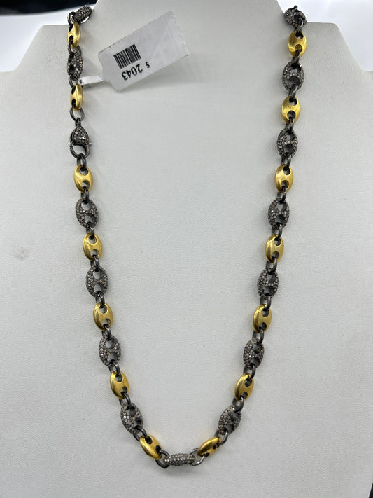 TwoTone Link Diamond Necklace