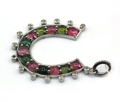Horse shoe Pave Diamond Pendant