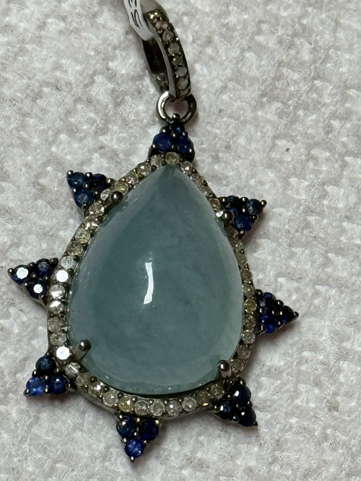 Aqua Sapphire Diamond Pendant