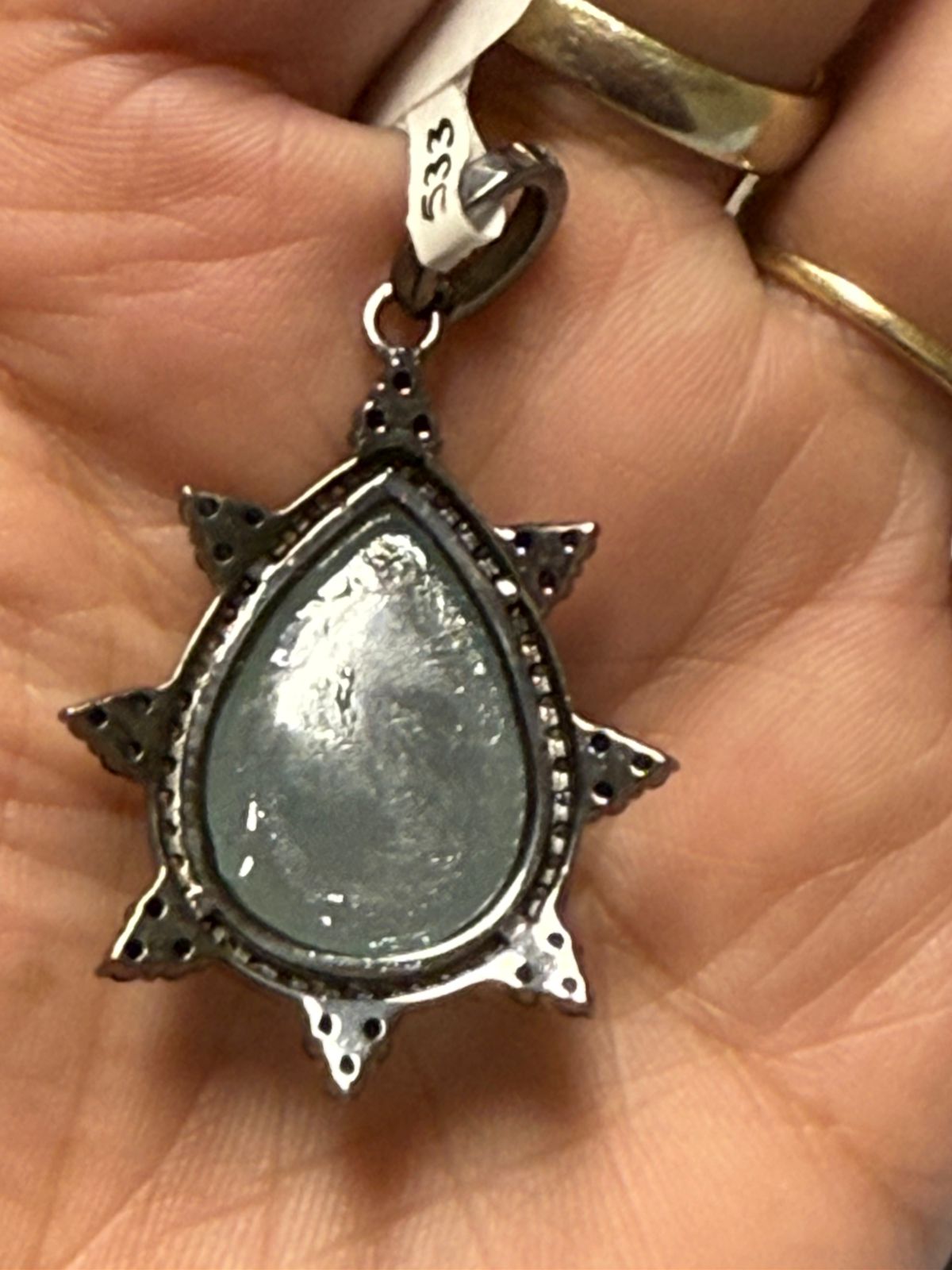 Aqua Sapphire Diamond Pendant