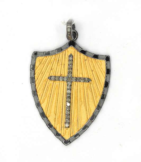 Cross Silver Pave Diamond Pendant