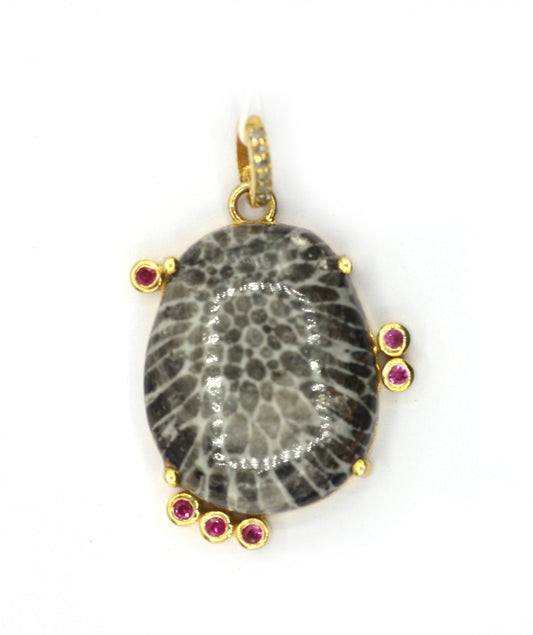 92.5 Silver Pave Diamond Pendant