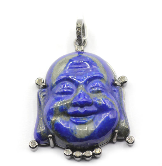 Laughing Buddha 92.5 Silver Pave Diamond Pendant