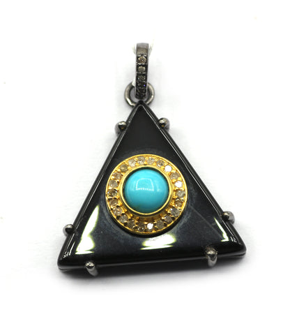Triangle 92.5 Silver Pave Diamond Pendant