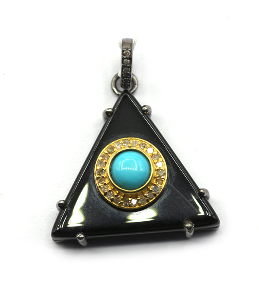 Triangle 92.5 Silver Pave Diamond Pendant