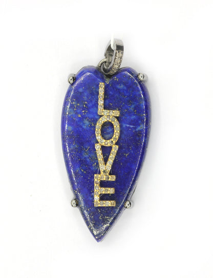 Love 92.5 Silver Pave Diamond Pendant