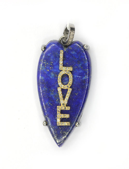 Love 92.5 Silver Pave Diamond Pendant