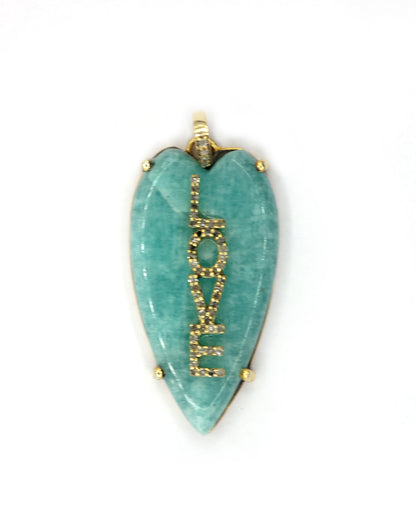 Heart love Pave Diamond Pendant